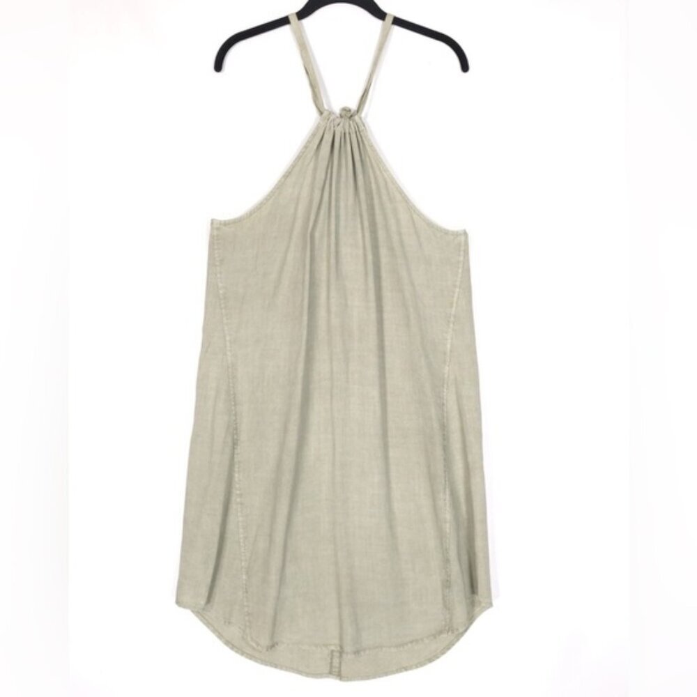 NWT Anthropologie Cloth & Stone High-Tide Halter Mini Dress Green Tencel‎ LARGE